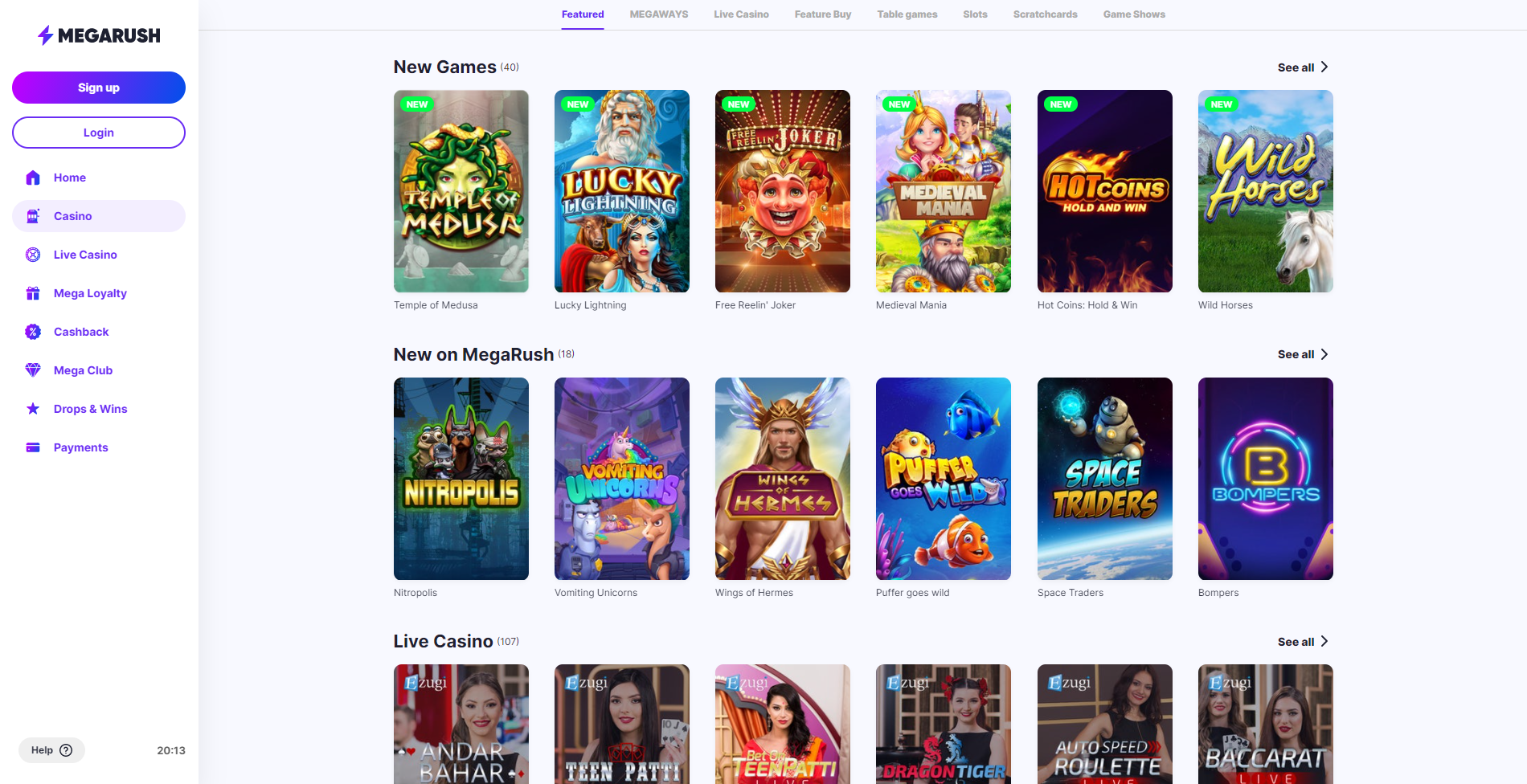 Megarush India Casino Review