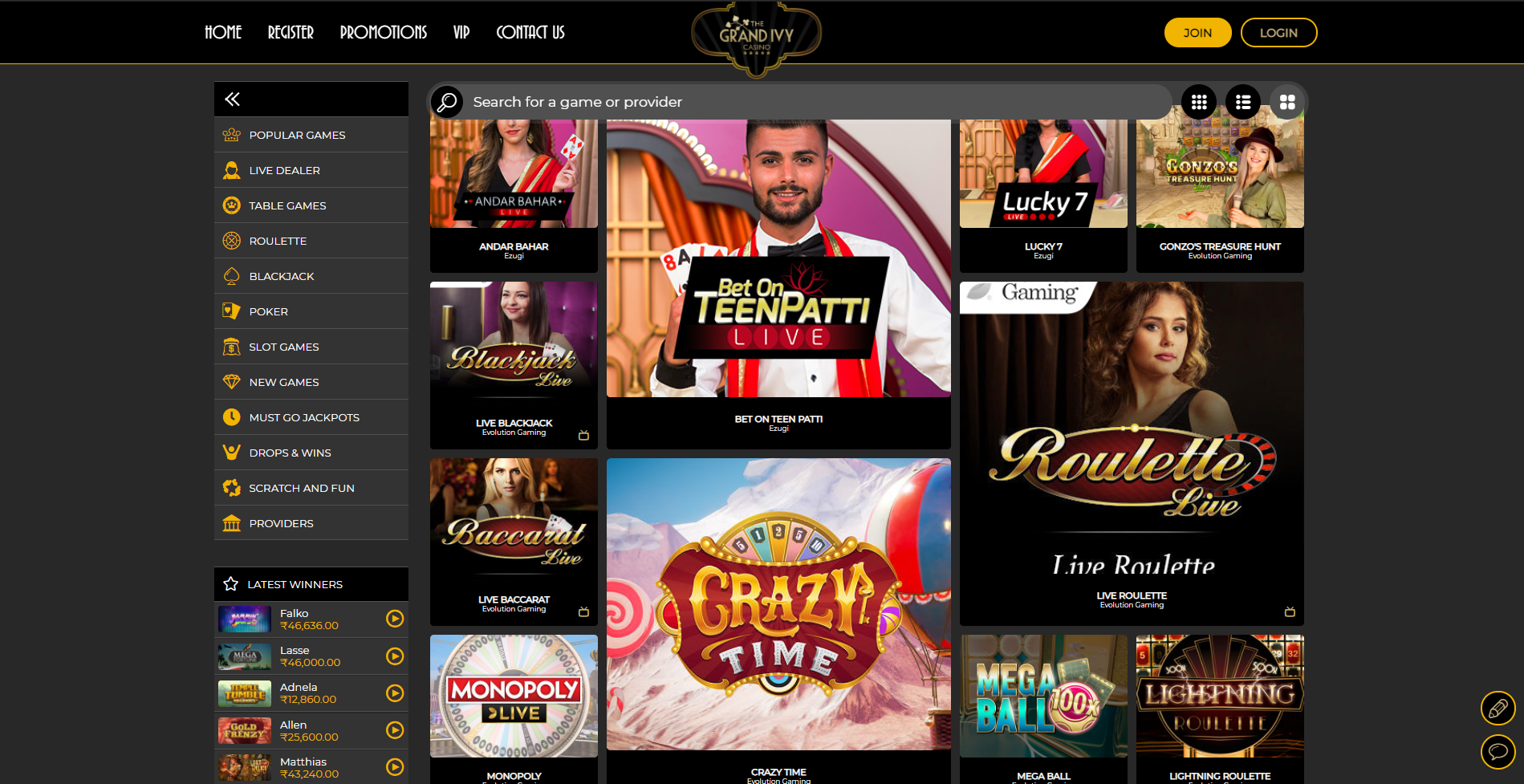 Grand Ivy Casino Review India