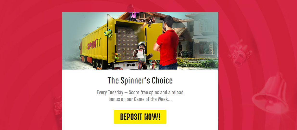 Featured image for “Get Weekly Free Spins and Reload Bonuses at Spinit with “The Spinner’s Choice””
